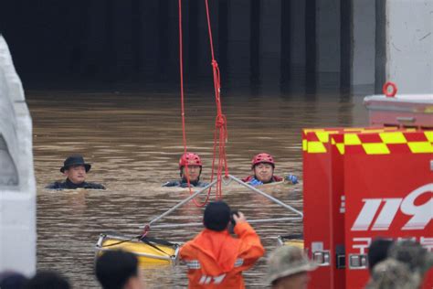 6 bodies pulled from flooded tunnel in South Korea as heavy rains cause flash floods and landslides